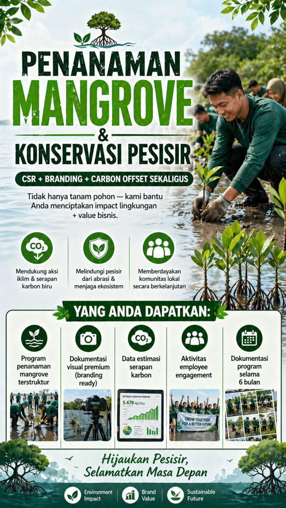 penanaman mangrove di pesisir untuk CSR